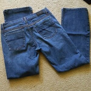 X2 Denim Laboratory Bejeweled Medium Wash Denim Bootcut Jeans Size 31/10